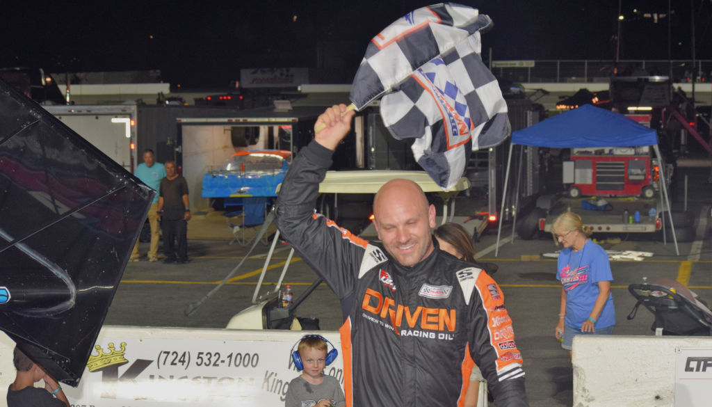 Bobby Santos won Saturday's Must See Racing sprint car season finale at Pennsylvania's Jennerstown Speedway.